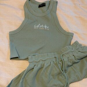 White Fox Boutique Sage Ribbed Tank